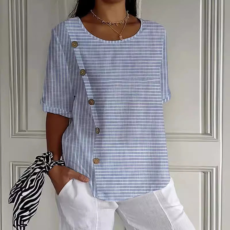 Blusa anchita de rayas - Modelo Calm Sea