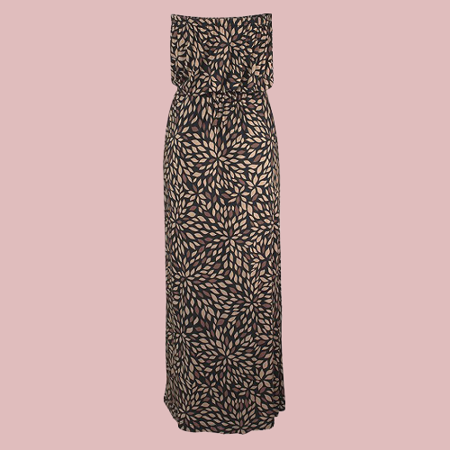Vestido estampado palabra de honor - Modelo Moulant