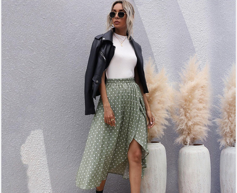 Falda midi de lunares - Modelo Denia