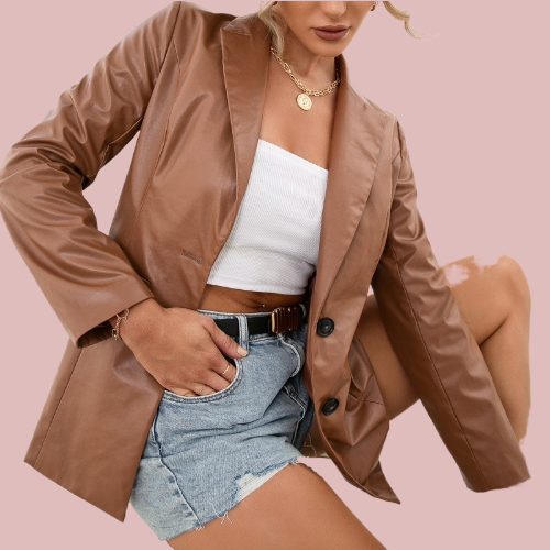 Blazer polipiel marrón - Modelo Brown West