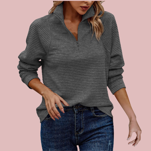 Sudadera “canalé horizontal” - Modelo Long Spring