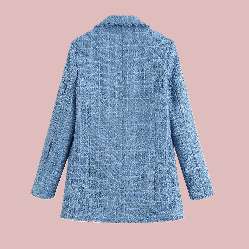 Blazer tweed azul - Modelo Sky