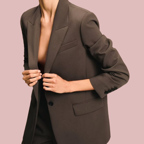 Blazer oversize marrón oscuro - Modelo Coffe