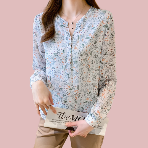 Blusa con estampado de flores - Modelo Jazmín