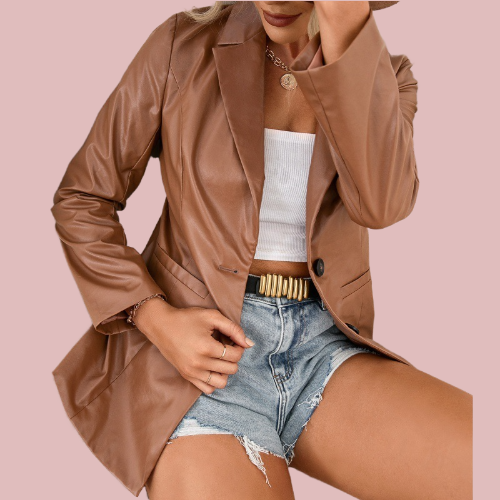 Blazer polipiel marrón - Modelo Brown West