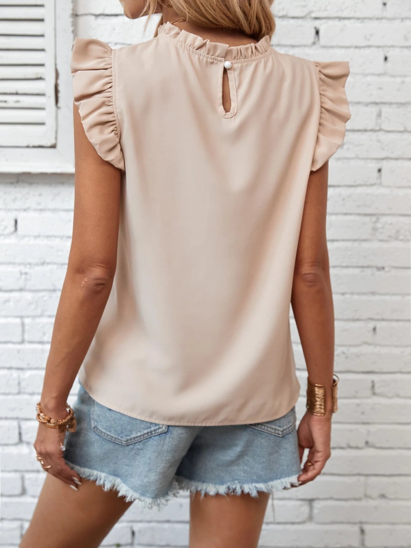 Blusa con volante en la sisa - Modelo Maella