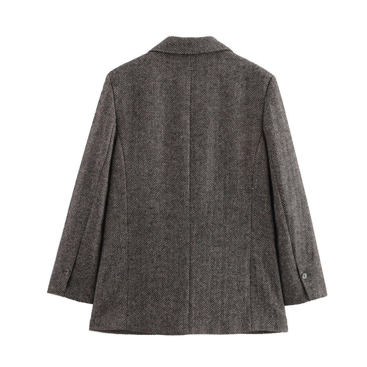 Blazer de lana de con estampado de espiga minimalista - Modelo Field