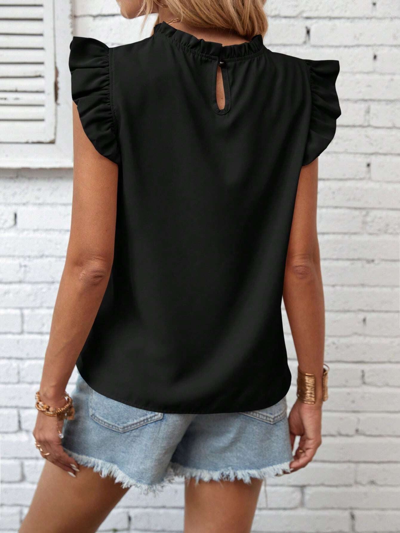 Blusa con volante en la sisa - Modelo Maella