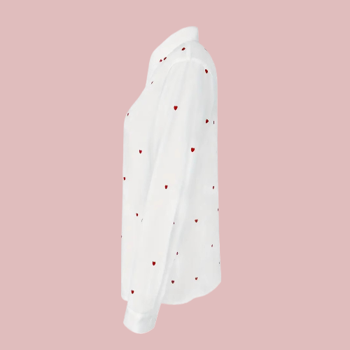 Camisa blanca con corazones rojos - Modelo Love