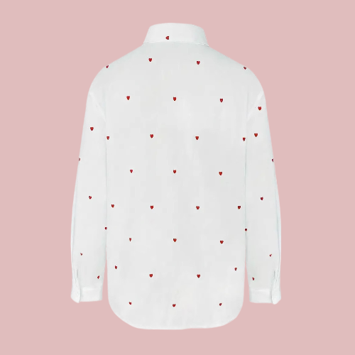 Camisa blanca con corazones rojos - Modelo Love
