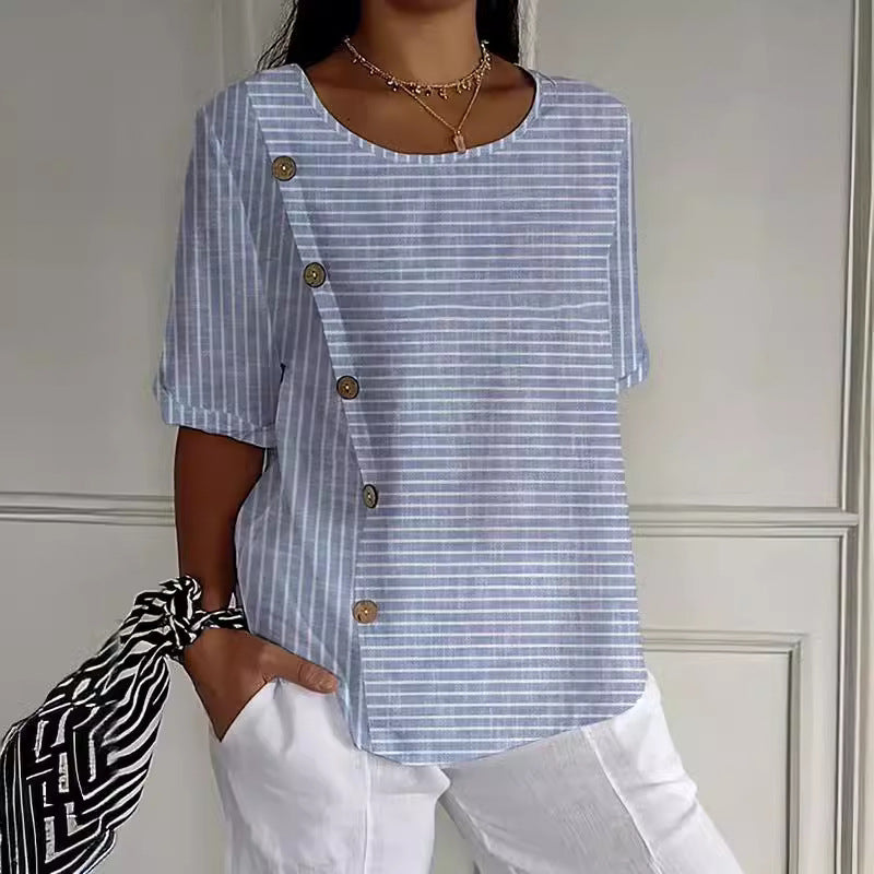 Blusa anchita de rayas - Modelo Calm Sea