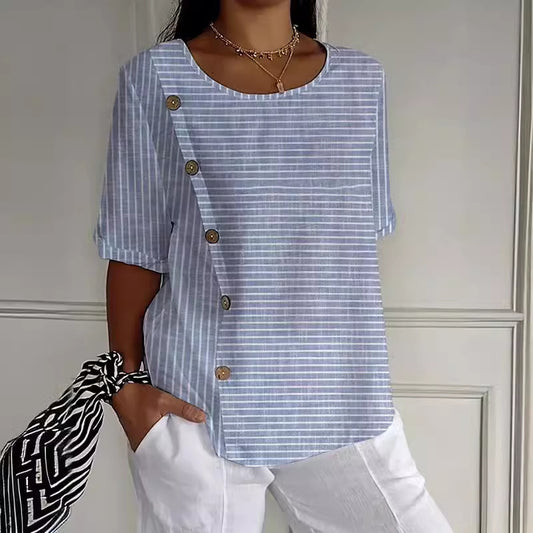 Blusa anchita de rayas - Modelo Calm Sea