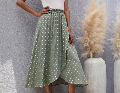 Falda midi de lunares - Modelo Denia