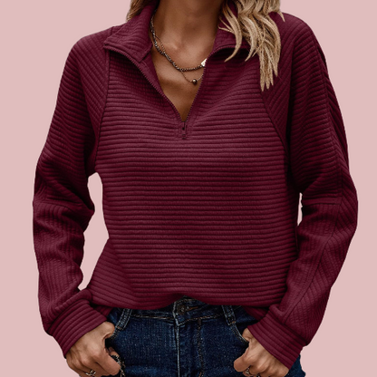 Sudadera “canalé horizontal” - Modelo Long Spring