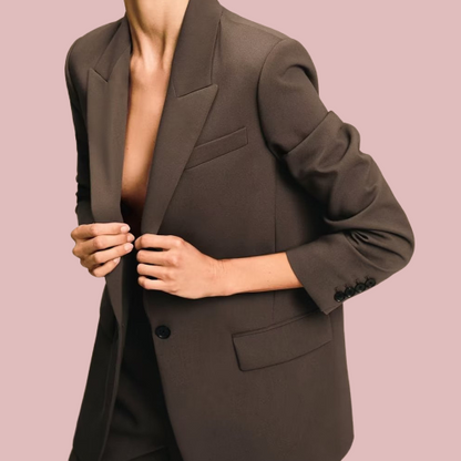Blazer oversize marrón oscuro - Modelo Coffe