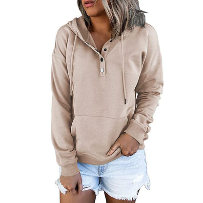 Sudadera con capucha y botones en el escote - Modelo Button