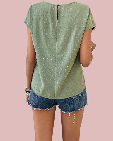 Blusa con croché en su manga corta - Modelo Holiday